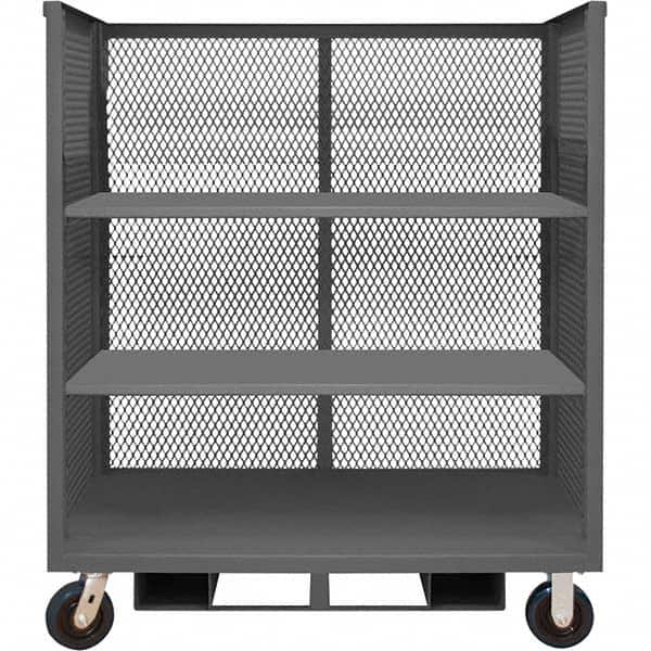 Durham - 3,600 Lb Capacity 3-Shelf 3-Sided Mesh Truck - Eagle Tool & Supply