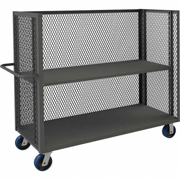 Durham - 3,000 Lb Capacity 3-Shelf 3-Sided Mesh Truck - Eagle Tool & Supply