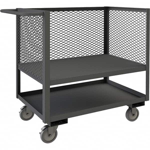 Durham - 1,200 Lb Capacity 2-Shelf 3-Sided Mesh Truck - Eagle Tool & Supply