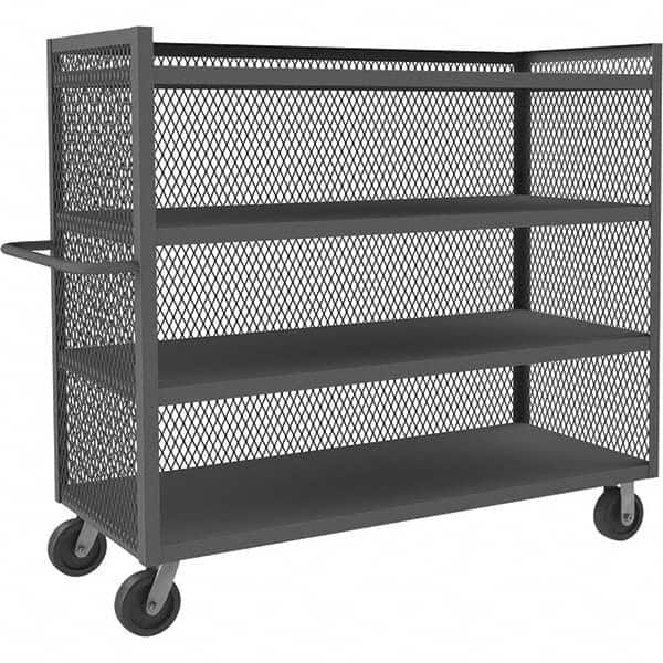 Durham - 3,000 Lb Capacity 4-Shelf 3-Sided Mesh Truck - Eagle Tool & Supply