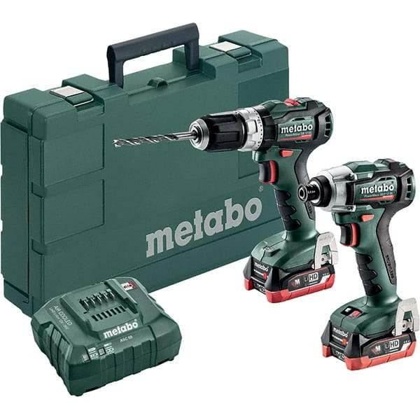 Metabo - Cordless Tool Combination Kits Voltage: 12 Tools: 1/4" Hex Compact Brushless Impact Driver; Compact Brushless Hammer Drill/Driver - Eagle Tool & Supply