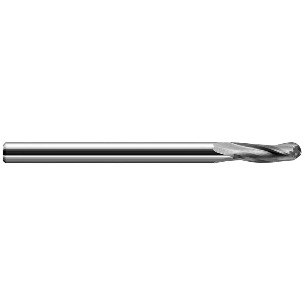Harvey Tool - 1/8", 3/8" LOC, 1/8" Shank Diam, 3 Flute Solid Carbide Ball End Mill - Exact Industrial Supply