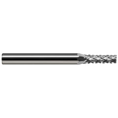 Harvey Tool - 1/8" Diam, 3/8" LOC, 1/8" Shank Diam, 8-Flute Burr-End Diamond-Pattern Router Bit - Exact Industrial Supply