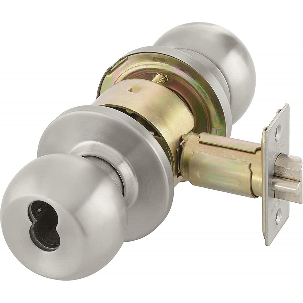 Yale - Lever Locksets; Door Thickness: 1-3/4 (Inch); Door Thickness: 1-3/4 ; Back Set: 2-3/4 (Inch); For Use With: Entrance; General Home or Office Doors ; Finish/Coating: Satin Stainless Steel ; Cylinder Type: 6 or 7-Pin SFIC; Less Core - Exact Industrial Supply