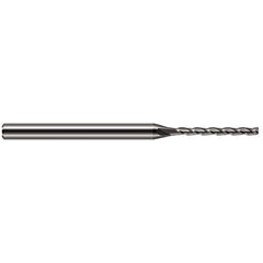 Harvey Tool - Square End Mills; Mill Diameter (mm): 1.00 ; Mill Diameter (Decimal Inch): 0.0390 ; Length of Cut (Decimal Inch): 0.4000 ; Material: Solid Carbide ; Finish/Coating: Uncoated ; Shank Diameter (Inch): 1/8 - Exact Industrial Supply
