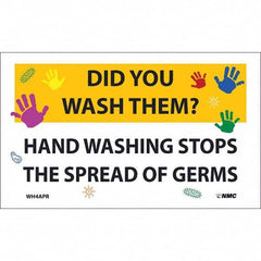 NMC - 1 5-Piece Restroom, Janitorial & Housekeeping Label - Legend: Did You Wash Them? - Hand Washing Stops the Spread of Germs - Eagle Tool & Supply