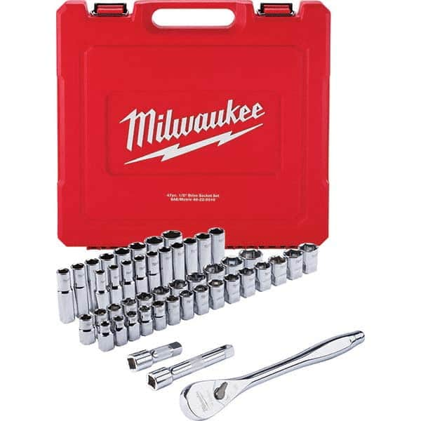 Milwaukee Tool - Socket Sets Measurement Type: Inch/Metric Drive Size: 1/2 - Eagle Tool & Supply