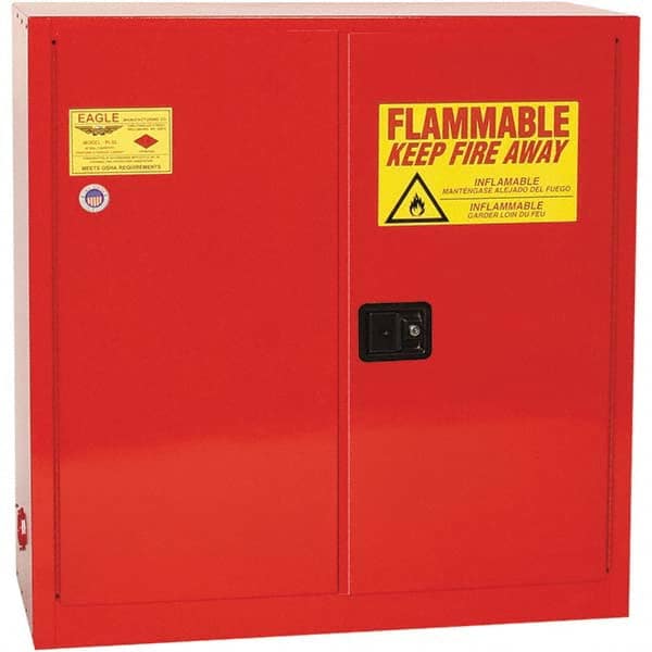 Eagle - Safety Cabinets Hazardous Chemical Type: Flammable and Combustible Liquids Color: Red - Eagle Tool & Supply