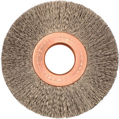 2″ Small Diameter Crimped Wire Wheel, .005″ Stainless Steel Fill, 1/2″ Arbor Hole - Eagle Tool & Supply