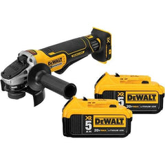 DeWALT - 4-1/2" Wheel Diam, 9,000 RPM, Cordless Angle & Disc Grinder - 5/8-11 Spindle, 20 Volts - Eagle Tool & Supply