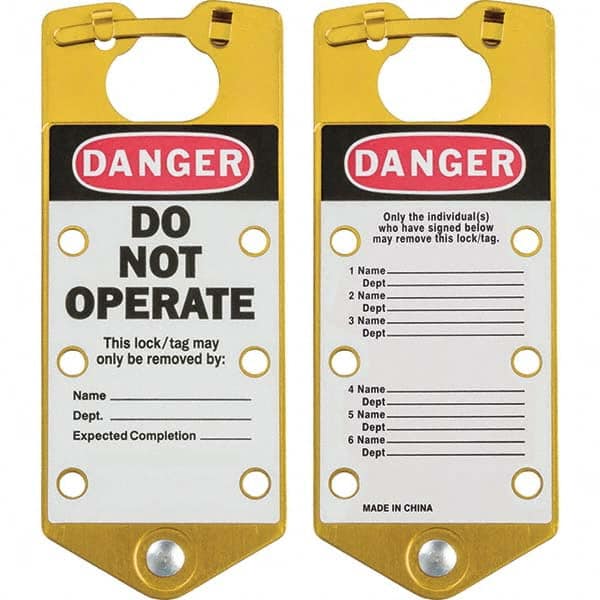 Brady - 1 5-Piece Single Jaw 1.429" Jaw Diam 6 Padlock Aluminum Lockout Hasp - Eagle Tool & Supply