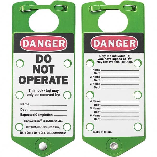 Brady - 1 5-Piece Single Jaw 1.429" Jaw Diam 6 Padlock Aluminum Lockout Hasp - Eagle Tool & Supply