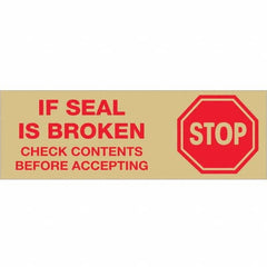 Tape Logic - Shipping & DOT Labels Message Type: Shipping Label Legend: Stop If Seal is Broken - Eagle Tool & Supply