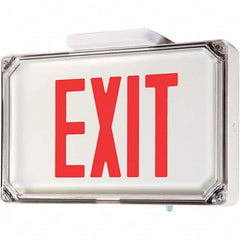 Hubbell Lighting - Illuminated Exit Signs Number of Faces: 2 Letter Color: Red - Eagle Tool & Supply