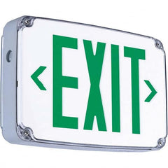 Hubbell Lighting - Illuminated Exit Signs Number of Faces: 2 Letter Color: Green - Eagle Tool & Supply