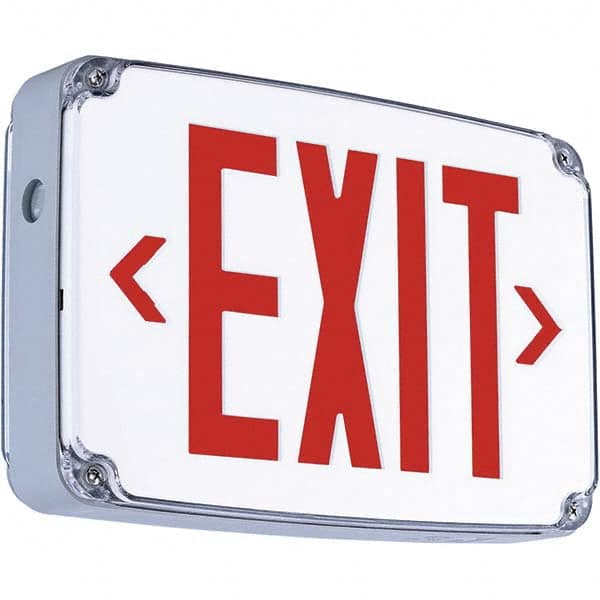 Hubbell Lighting - Illuminated Exit Signs Number of Faces: 1 Letter Color: Red - Eagle Tool & Supply