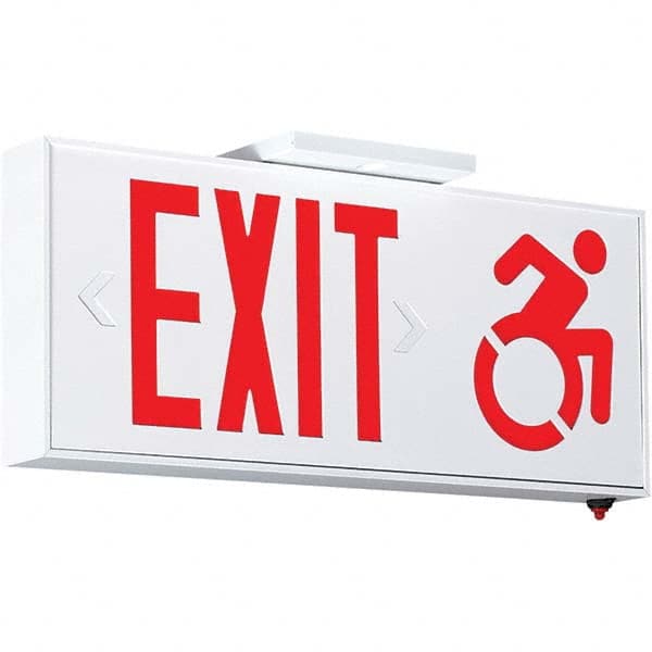 Hubbell Lighting - Illuminated Exit Signs Number of Faces: 1 Letter Color: Red - Eagle Tool & Supply