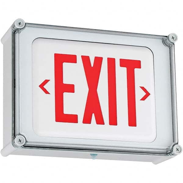 Hubbell Lighting - Illuminated Exit Signs Number of Faces: 1 Letter Color: Red - Eagle Tool & Supply
