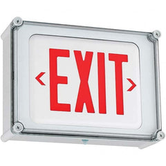 Hubbell Lighting - Illuminated Exit Signs Number of Faces: 1 Letter Color: Red - Eagle Tool & Supply