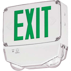 Hubbell Lighting - Illuminated Exit Signs Number of Faces: 2 Letter Color: Green - Eagle Tool & Supply