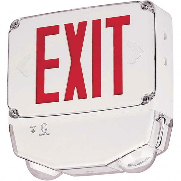 Hubbell Lighting - Illuminated Exit Signs Number of Faces: 1 Letter Color: Red - Eagle Tool & Supply