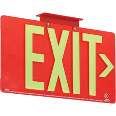 Hubbell Lighting - Illuminated Exit Signs Number of Faces: 1 Letter Color: Photoluminescent - Eagle Tool & Supply
