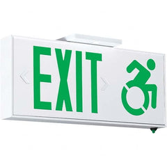Hubbell Lighting - Illuminated Exit Signs Number of Faces: 1 Letter Color: Green - Eagle Tool & Supply