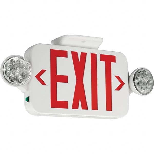 Hubbell Lighting - Combination Exit Signs Mounting Type: Ceiling Mount; Wall Mount Number of Faces: 1 - Eagle Tool & Supply