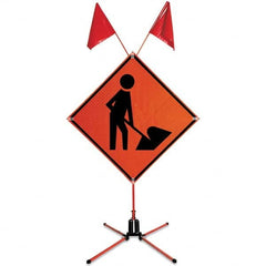 VizCon - Sign Posts & Traffic Sign Accessories Type: Roll-Up Sign Stand Sign Post/Stand Height (Feet): 4 - Eagle Tool & Supply
