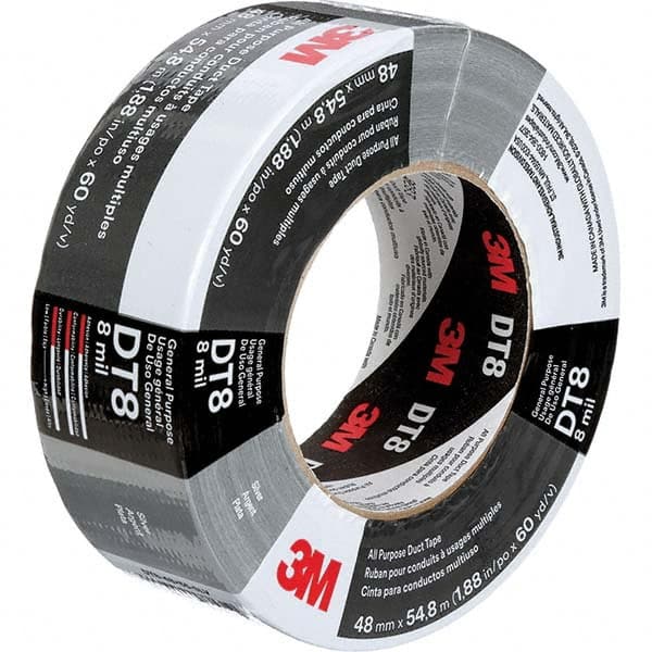 3M - 54.8m x 48mm x 8 mil Black Polyethylene Cloth Duct Tape - Eagle Tool & Supply