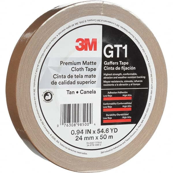 3M - 50m x 24mm x 11 mil Tan Cotton Cloth Gaffers Tape - Eagle Tool & Supply