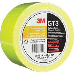 3M - 50m x 72mm x 11 mil Fluorescent Yellow Cotton Cloth Gaffers Tape - Eagle Tool & Supply