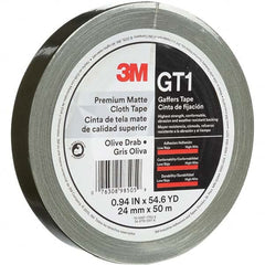 3M - 50m x 24mm x 11 mil Olive Green Cotton Cloth Gaffers Tape - Eagle Tool & Supply