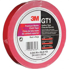 3M - 50m x 24mm x 11 mil Red Cotton Cloth Gaffers Tape - Eagle Tool & Supply