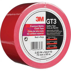 3M - 50m x 72mm x 11 mil Red Cotton Cloth Gaffers Tape - Eagle Tool & Supply