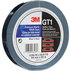 3M - 50m x 24mm x 11 mil Blue Cotton Cloth Gaffers Tape - Eagle Tool & Supply