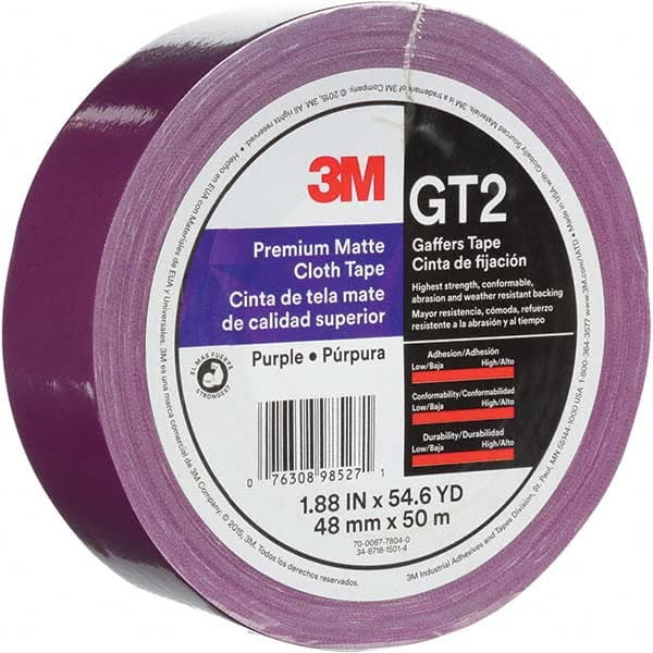 3M - 50m x 48mm x 11 mil Purple Cotton Cloth Gaffers Tape - Eagle Tool & Supply