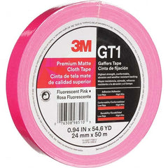 3M - 50m x 24mm x 11 mil Fluorescent Pink Cotton Cloth Gaffers Tape - Eagle Tool & Supply