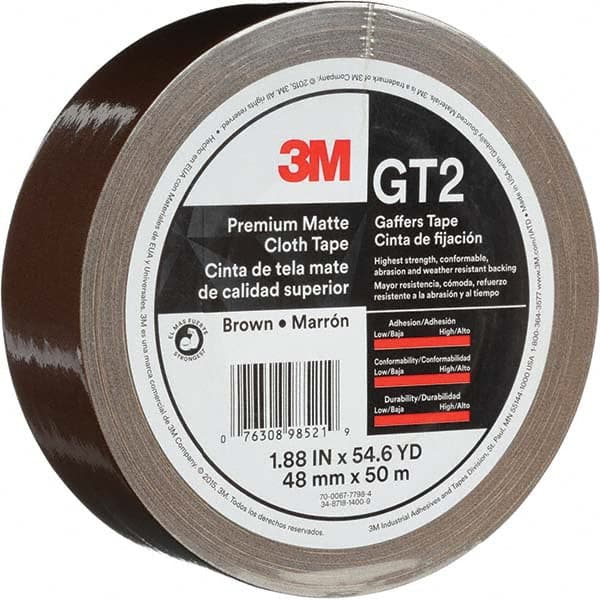 3M - 50m x 48mm x 11 mil Brown Cotton Cloth Gaffers Tape - Eagle Tool & Supply