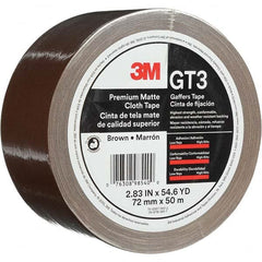 3M - 50m x 72mm x 11 mil Brown Cotton Cloth Gaffers Tape - Eagle Tool & Supply