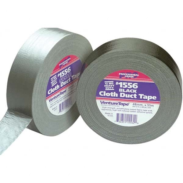 3M - 55m x 48mm x 12 mil Black Polyethylene Cloth Duct Tape - Eagle Tool & Supply