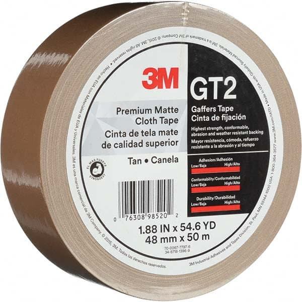 3M - 50m x 48mm x 11 mil Tan Cotton Cloth Gaffers Tape - Eagle Tool & Supply