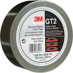 3M - 50m x 48mm x 11 mil Olive Green Cotton Cloth Gaffers Tape - Eagle Tool & Supply