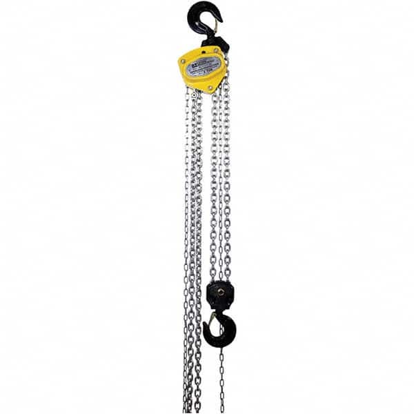 OZ Lifting Products - 6,000 Lb Capacity, 20' Lift Height, Manual Chain Hoist with Overload Protection - Eagle Tool & Supply