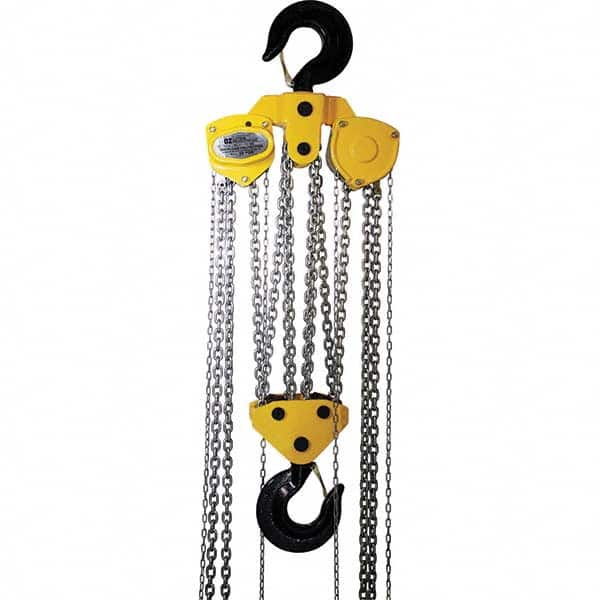 OZ Lifting Products - 40,000 Lb Capacity, 30' Lift Height, Manual Chain Hoist with Overload Protection - Eagle Tool & Supply