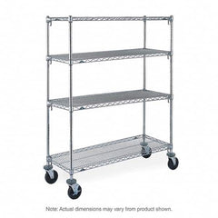 Metro - 900 Lb Capacity 4 Shelf Mobile Wire Shelving Unit - Add-On Unit - Eagle Tool & Supply