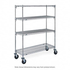 Metro - 900 Lb Capacity 4 Shelf Mobile Wire Shelving Unit - Add-On Unit - Eagle Tool & Supply