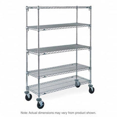 Metro - 900 Lb Capacity 5 Shelf Mobile Wire Shelving Unit - Add-On Unit - Eagle Tool & Supply