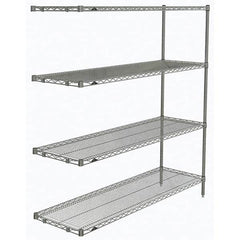 Metro - 2,000 Lb Capacity 4 Shelf Wire Shelving - Add-On Unit - Eagle Tool & Supply