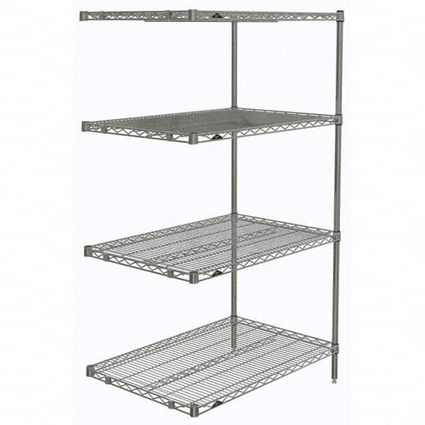 Metro - 2,000 Lb Capacity 4 Shelf Wire Shelving - Add-On Unit - Eagle Tool & Supply